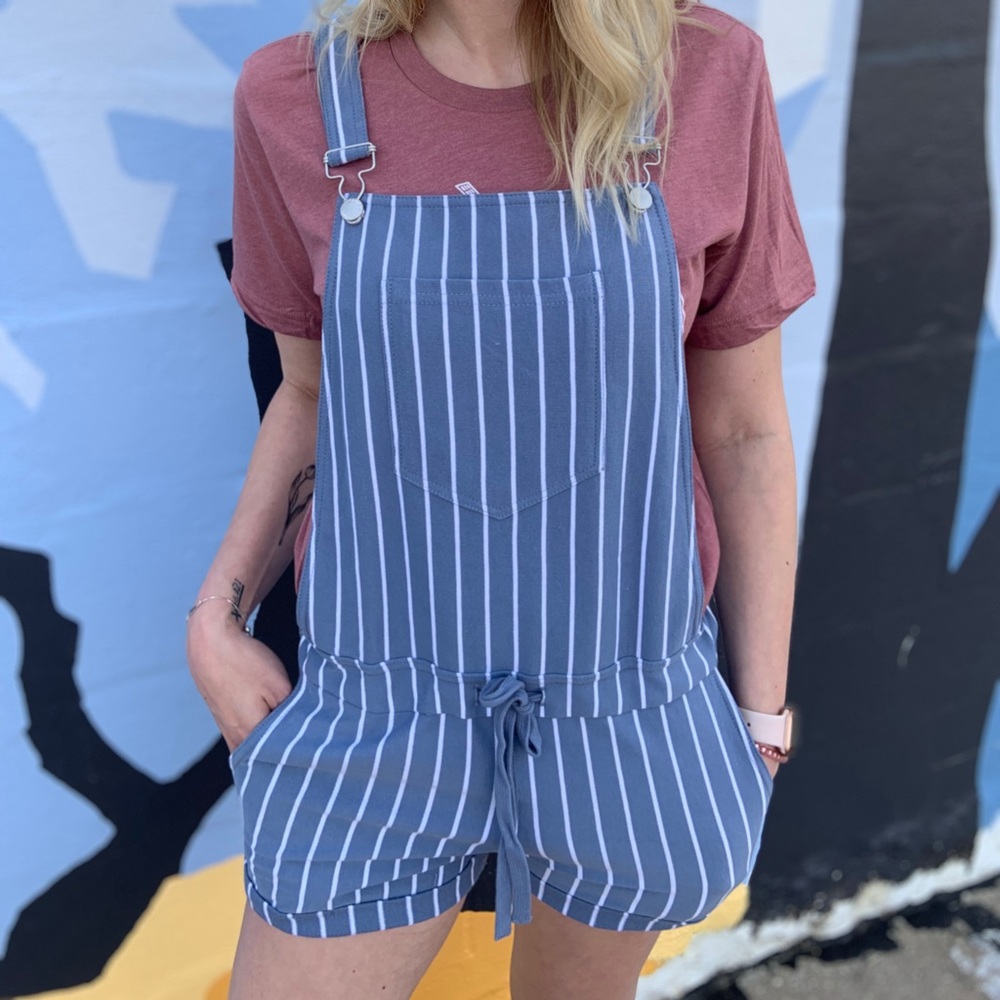 pinstripe short overalls LAST ONE FIRM